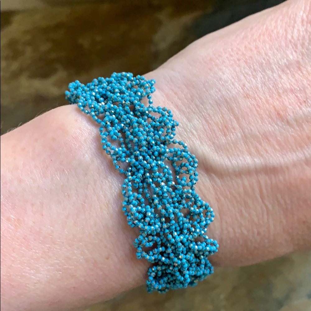 Candy Did It! Blue & Gold Twisted Twinkle Bracelet